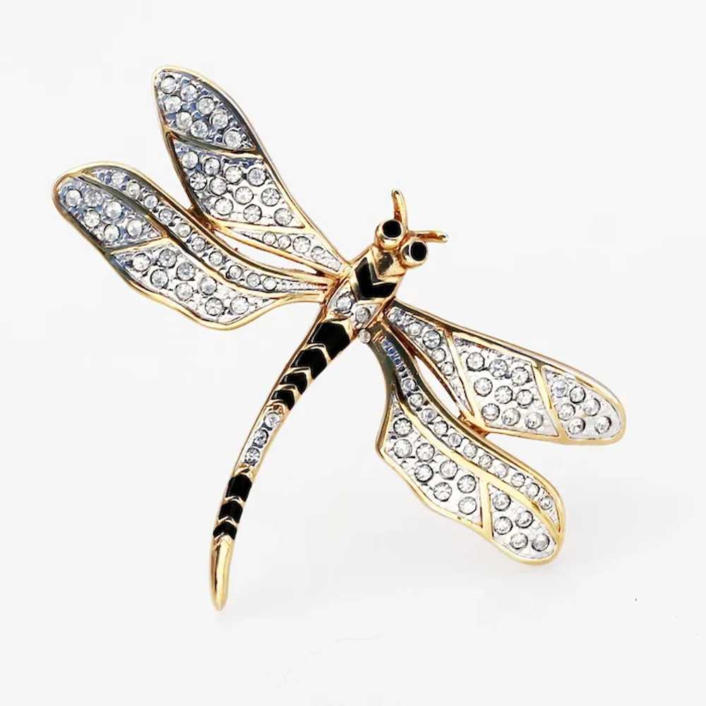Carolee Dragonfly Rhinestone Pavé Brooch Pin with… - image 2