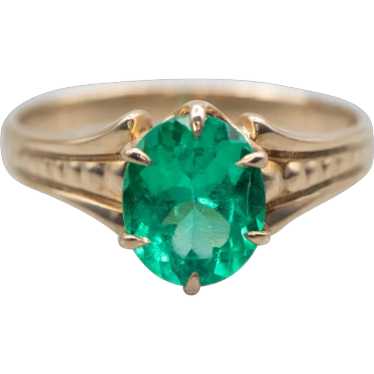 Victorian Emerald Solitaire Ring