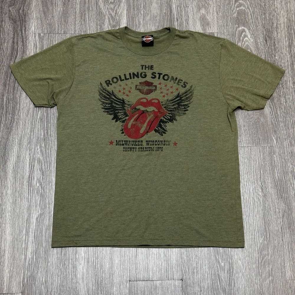 Harley Davidson Rolling Stones T-Shirt Mens Extra… - image 1