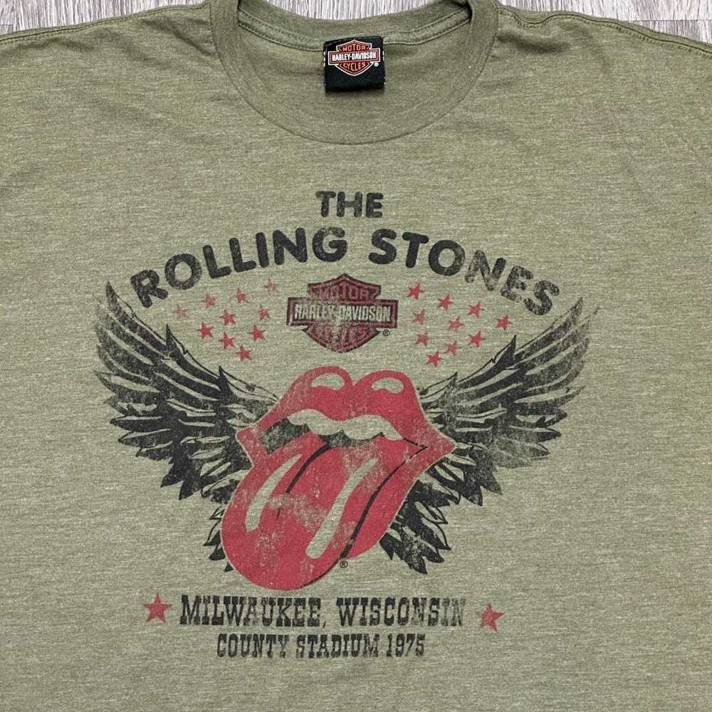 Harley Davidson Rolling Stones T-Shirt Mens Extra… - image 7