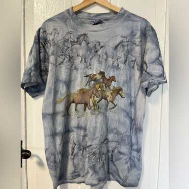 Vintage 90s sneaky tees wild horse tshirt size lar