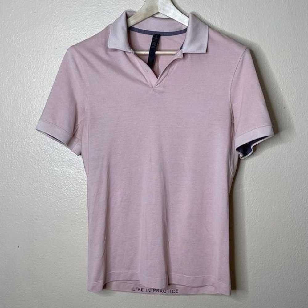 Lululemon Shirt Mens Small Pink Polo Short Sleeve… - image 1