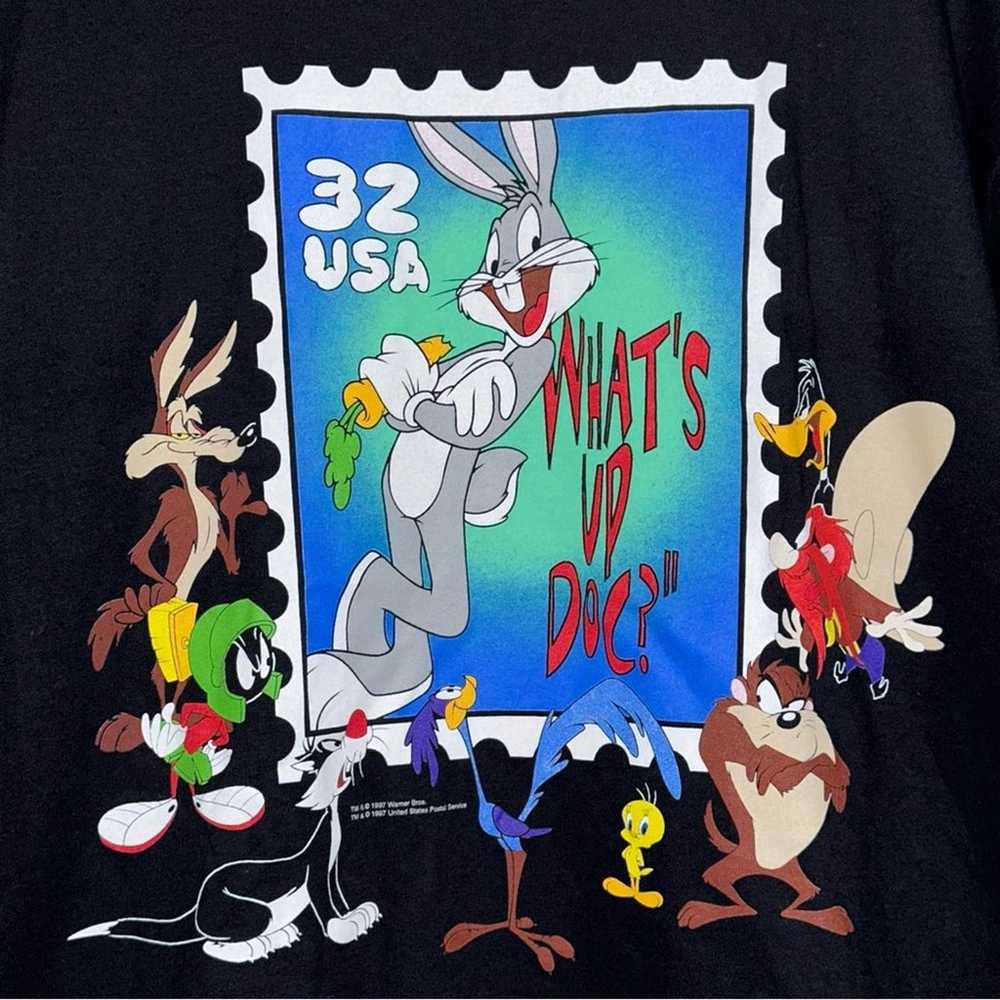 1997 Vintage Looney Tunes Mens L XL Black What's … - image 3