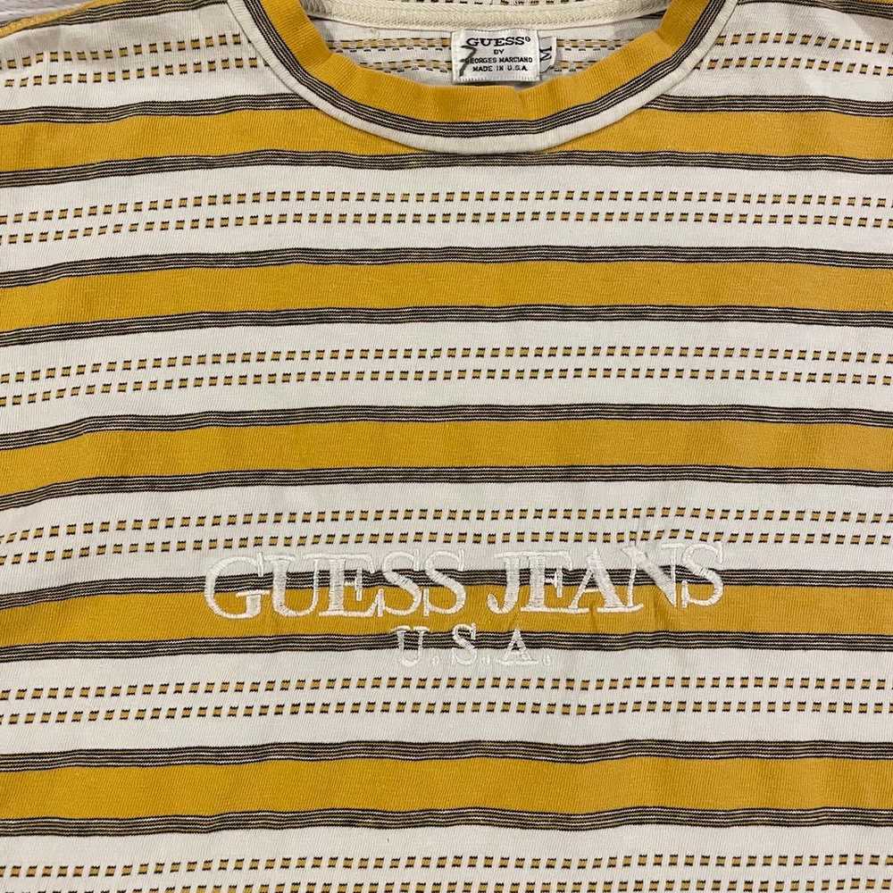 Vintage 90’s Guess Striped T-Shirt Made In USA Ma… - image 2