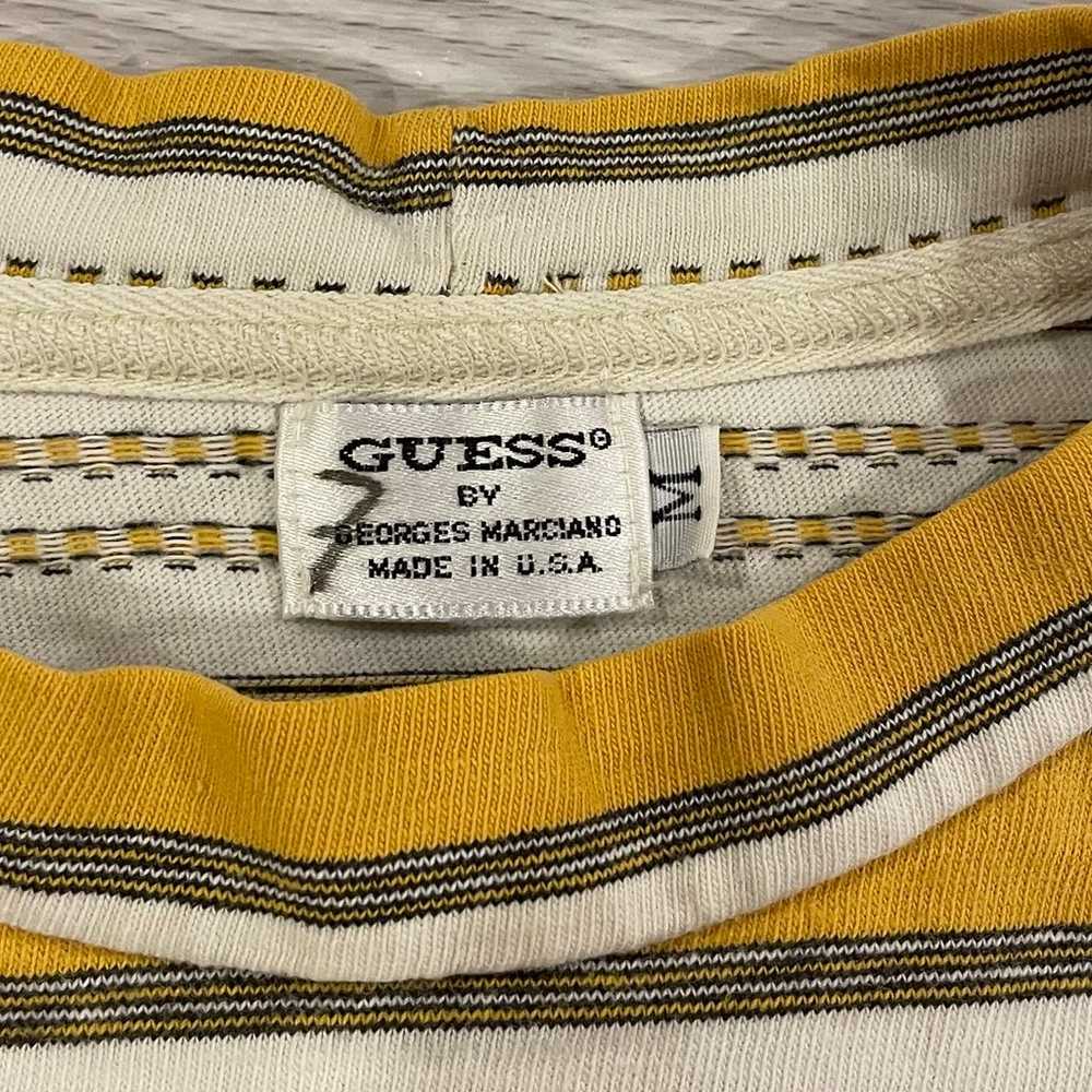 Vintage 90’s Guess Striped T-Shirt Made In USA Ma… - image 3