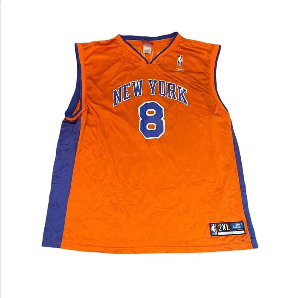 90s Reebok Latrell Sprewell Orange New York Knick… - image 1