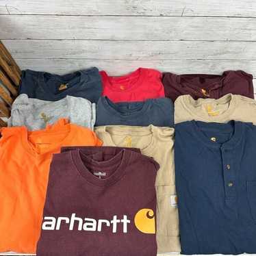 Lot of 10 Carhartt Shirt L Original Fit Short & L… - image 1