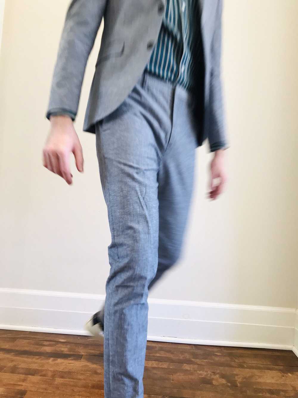 H&M H&M Skinny fit Linen-blend Suit in Gray / Cha… - image 2