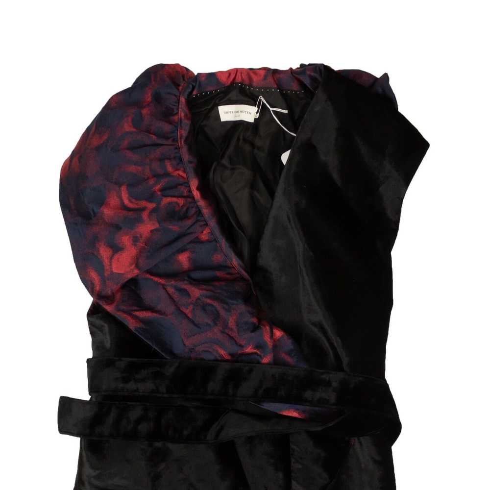 Dries Van Noten Black and Blue/Red Ruffle Jacket … - image 2
