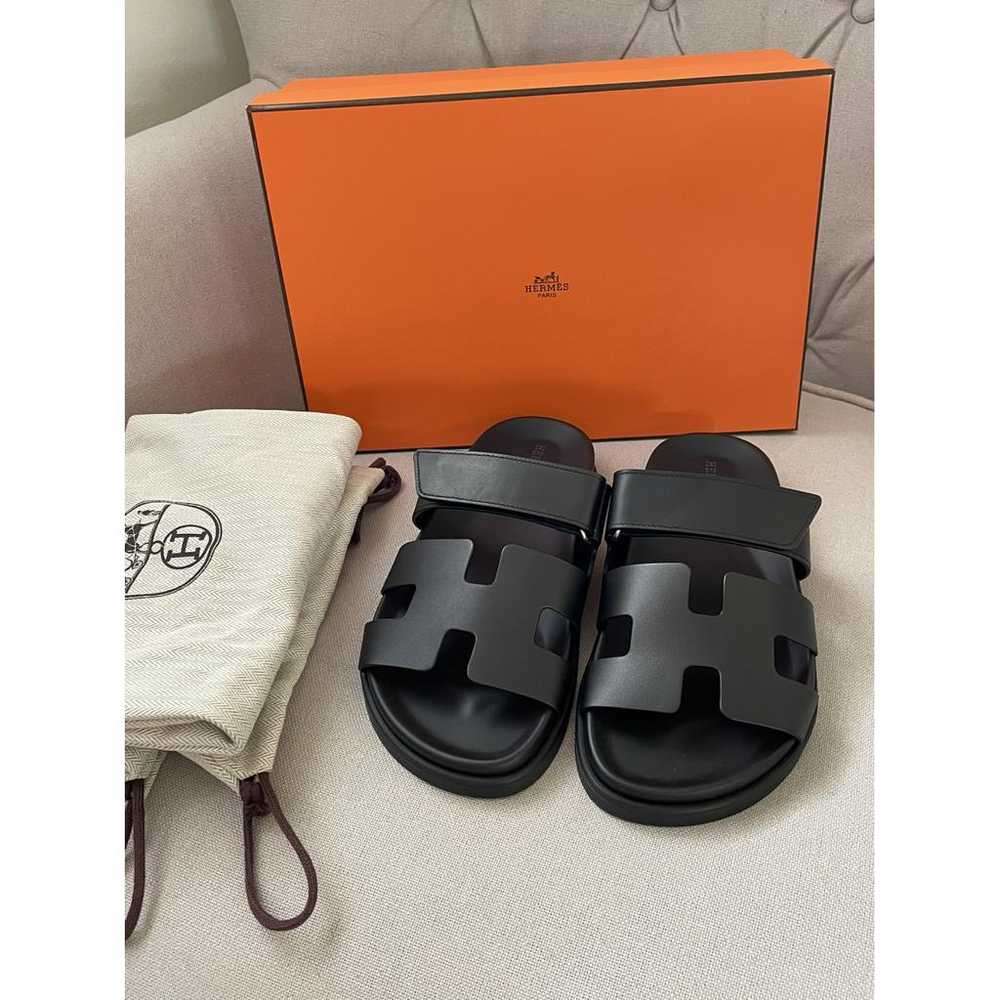 Hermès Chypre leather sandal - image 3
