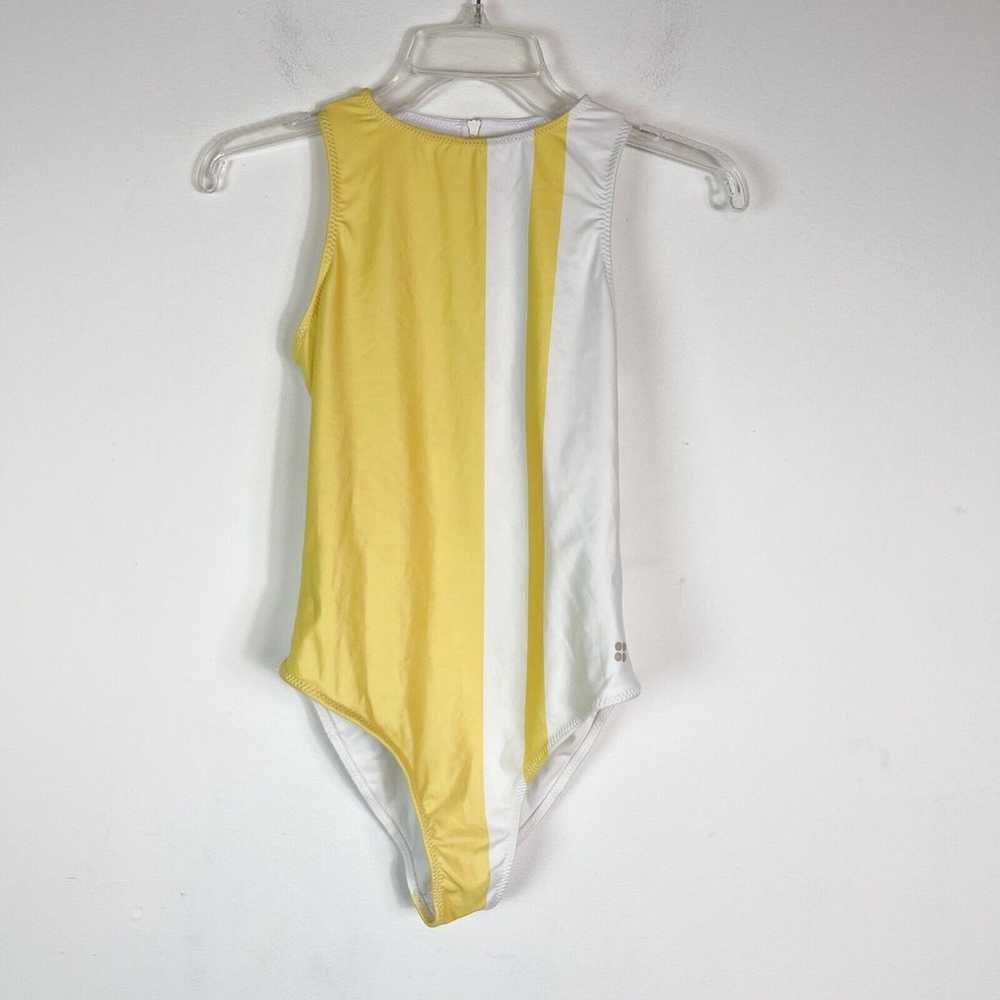 Sweaty Betty NWOT Stripe All Day Bodysuit Yellow … - image 3