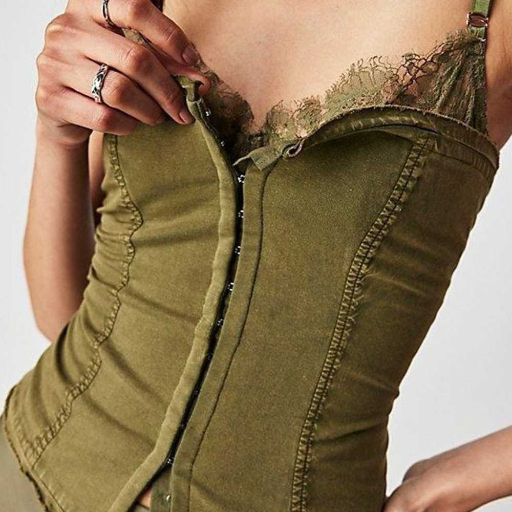 Free People Green Just a Minute Tube Top - image 1