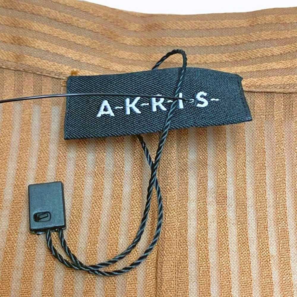 AKRIS Teak Cotton Gilet Styled Button Front Blous… - image 7
