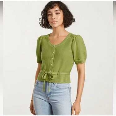 Everlane green puffed sleeve blouse - image 1