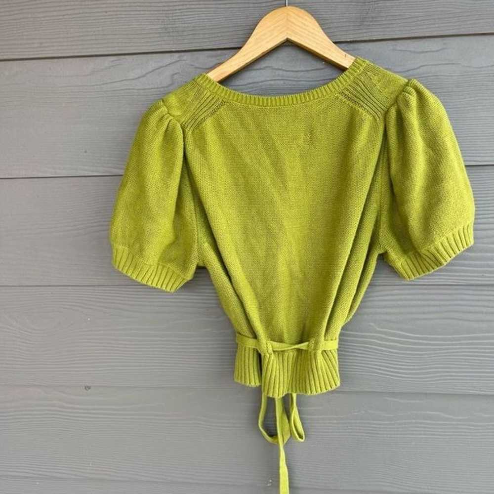 Everlane green puffed sleeve blouse - image 5