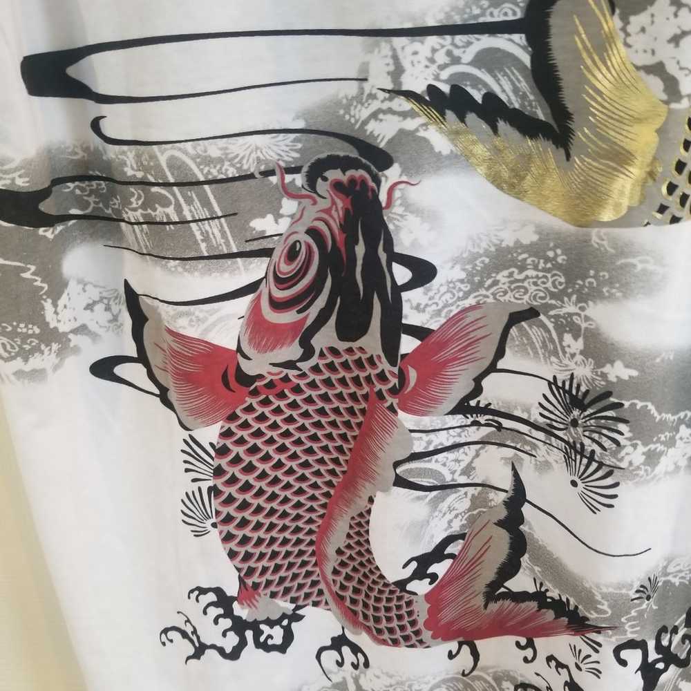 Women Vintage Koi Fish shirt with beautiful metal… - image 4