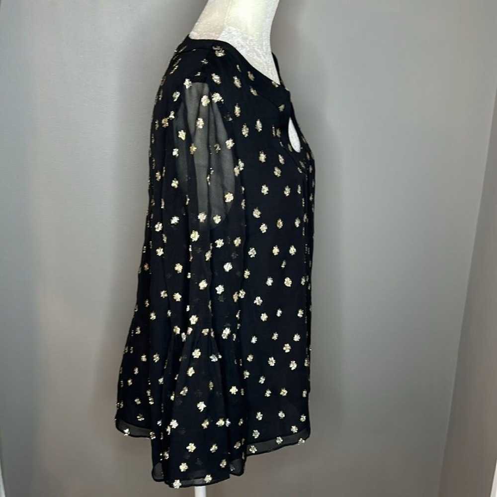 Lilly Pulitzer Black and gold Starry Clip Silk Bl… - image 7