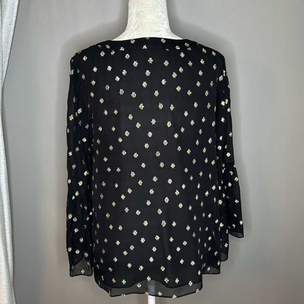 Lilly Pulitzer Black and gold Starry Clip Silk Bl… - image 8