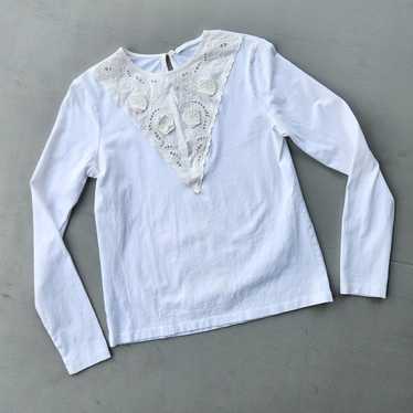Helmut Lang Women's White Long Sleeve Top Size S - image 1