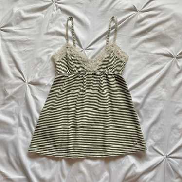 Hollister y2k babydoll green lace top