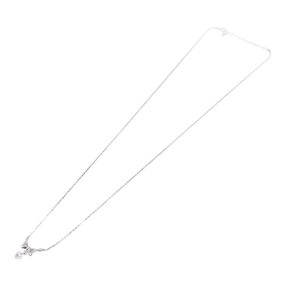 SAMANTHA TIARA Ribbon Heart Necklace K18WG White … - image 2
