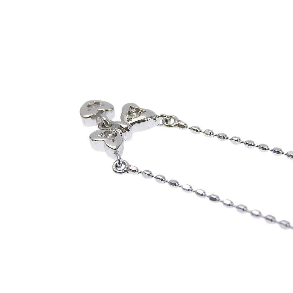 SAMANTHA TIARA Ribbon Heart Necklace K18WG White … - image 3