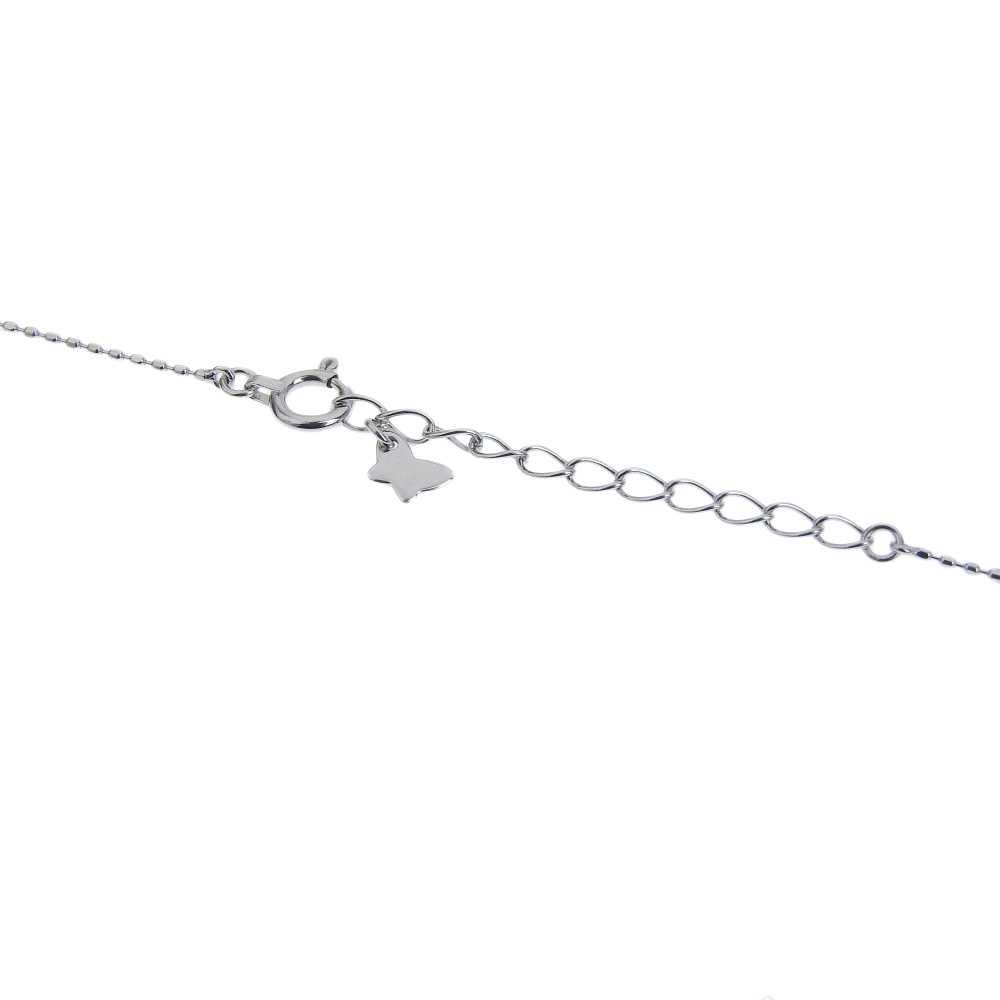 SAMANTHA TIARA Ribbon Heart Necklace K18WG White … - image 4
