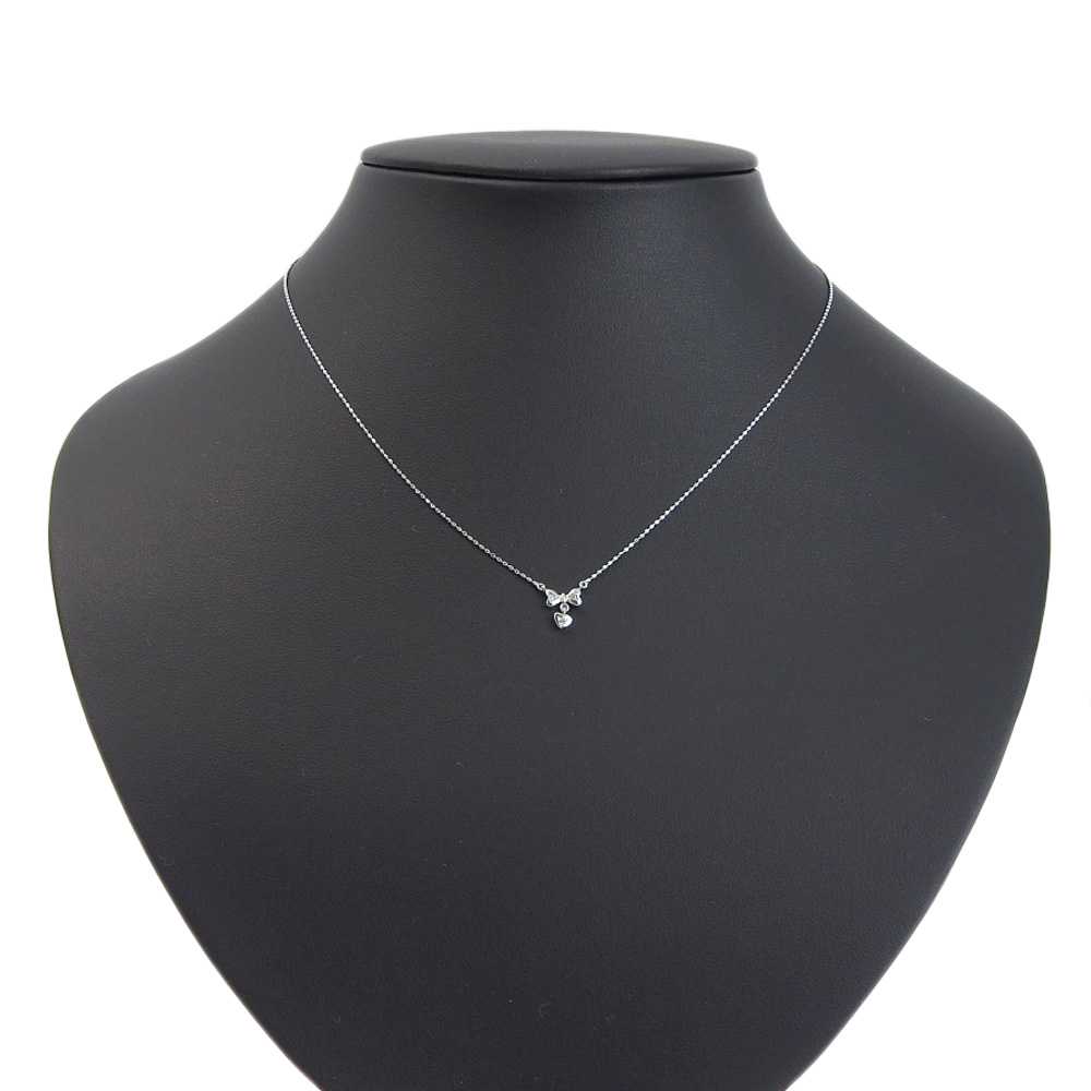 SAMANTHA TIARA Ribbon Heart Necklace K18WG White … - image 5