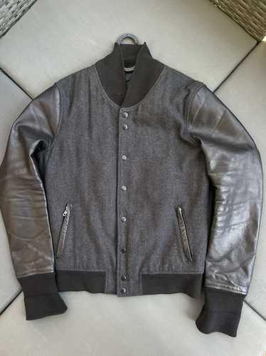 Designer × Sandro Sandro Wool and Leather varsity 