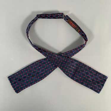 Charvet Navy Red Woven Silk Bow Tie - image 1