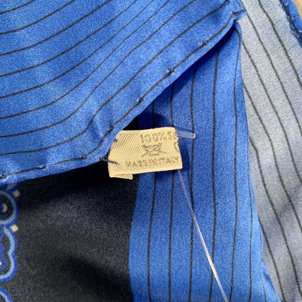Ermenegildo Zegna Blue Navy Stripe Silk Pocket Sq… - image 5