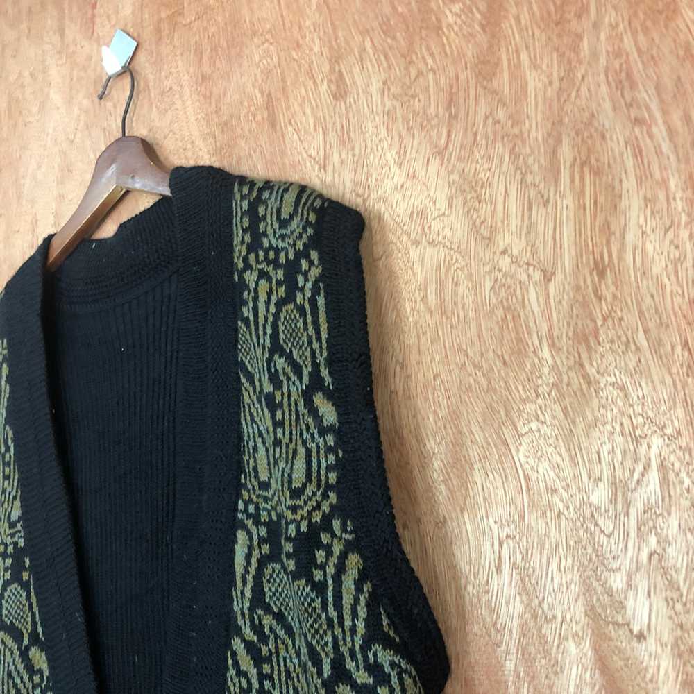 Homespun Knitwear - Monogram Patterned Knit Vest - image 4