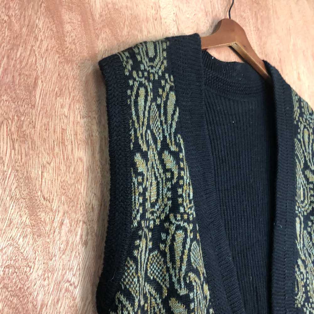 Homespun Knitwear - Monogram Patterned Knit Vest - image 5