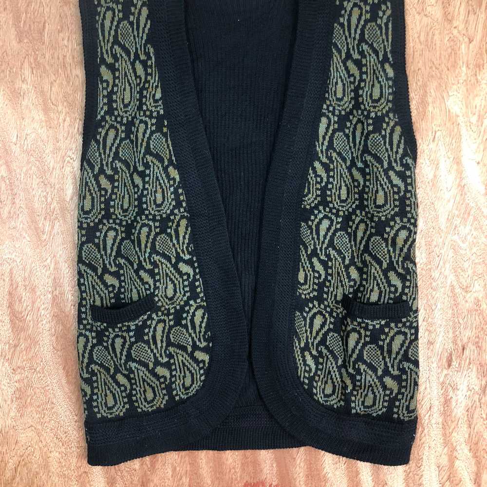 Homespun Knitwear - Monogram Patterned Knit Vest - image 6