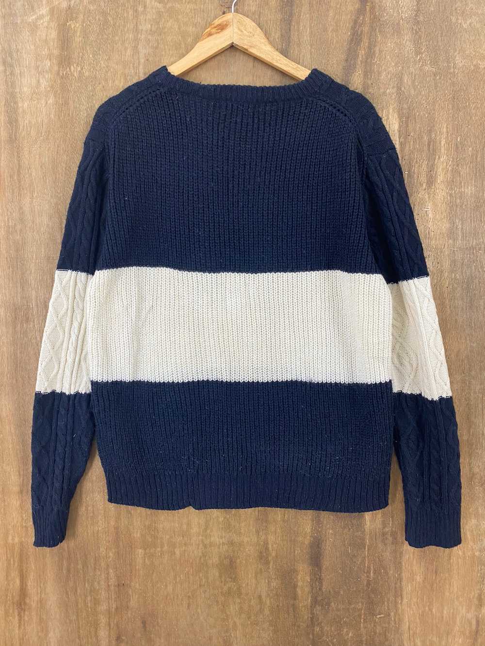 Japanese Brand - Rage Blue Stripe Crocheted Knit … - image 2