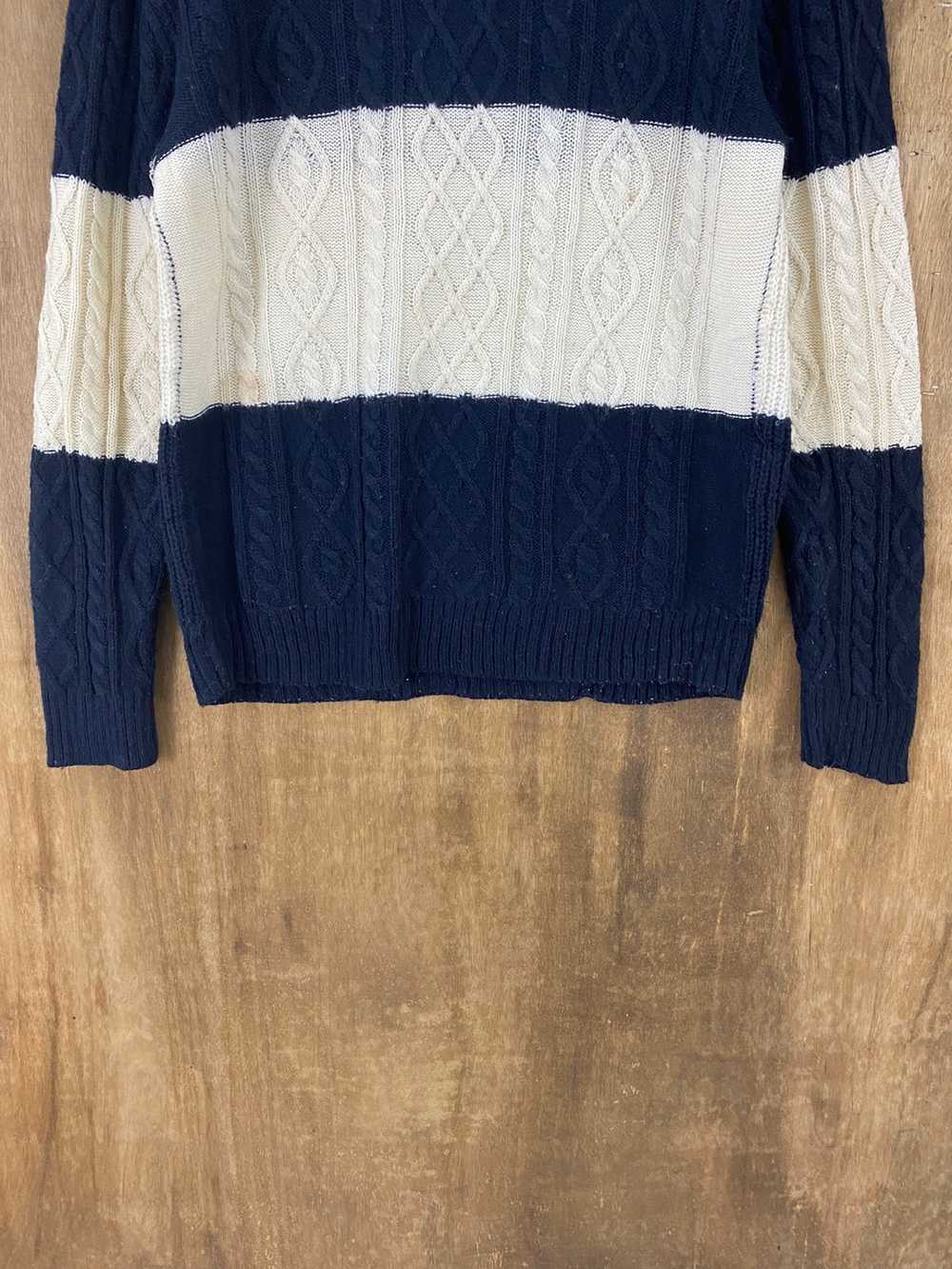 Japanese Brand - Rage Blue Stripe Crocheted Knit … - image 4