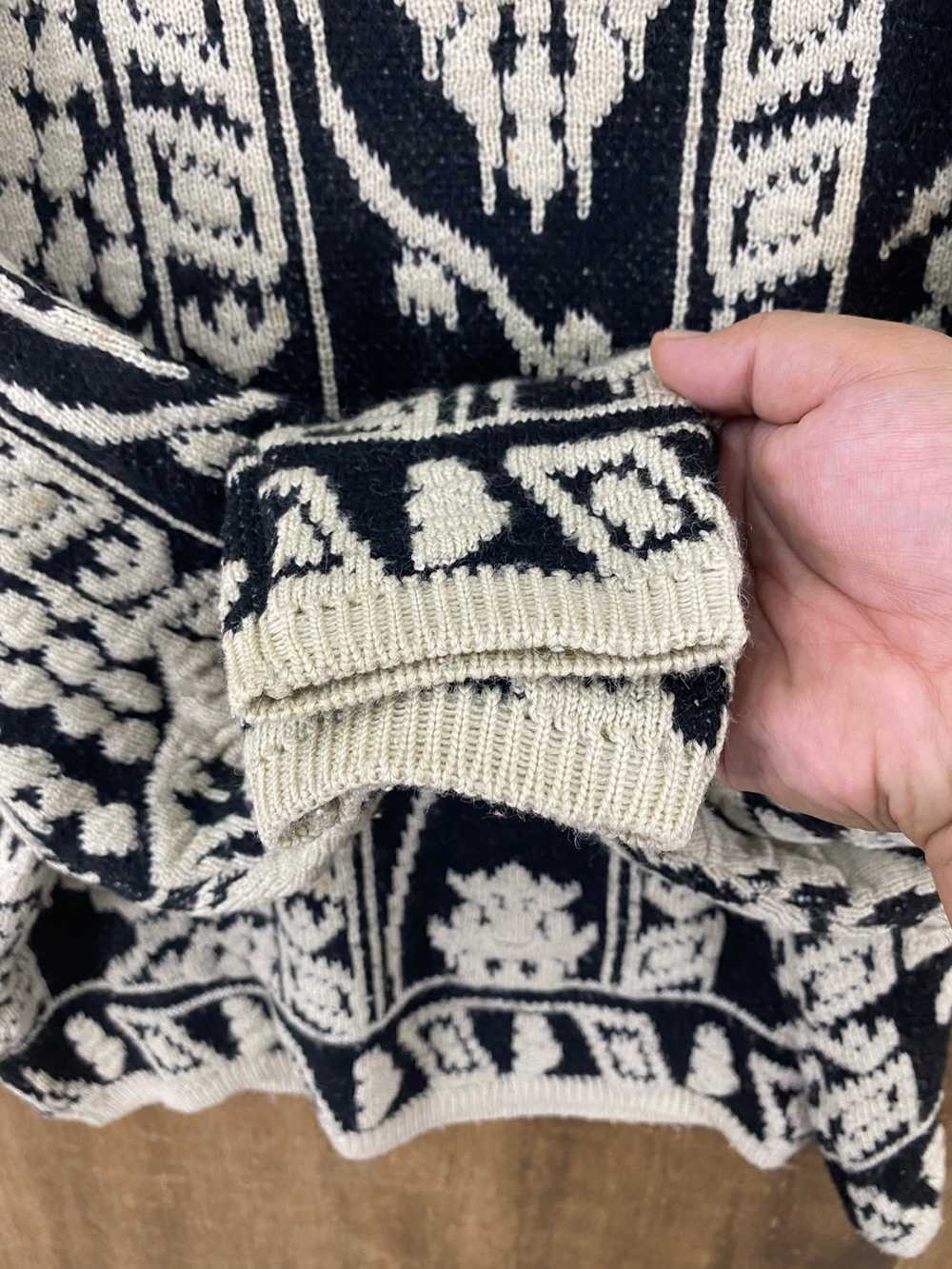 Coloured Cable Knit Sweater - Pleuvoir Art Navajo… - image 8