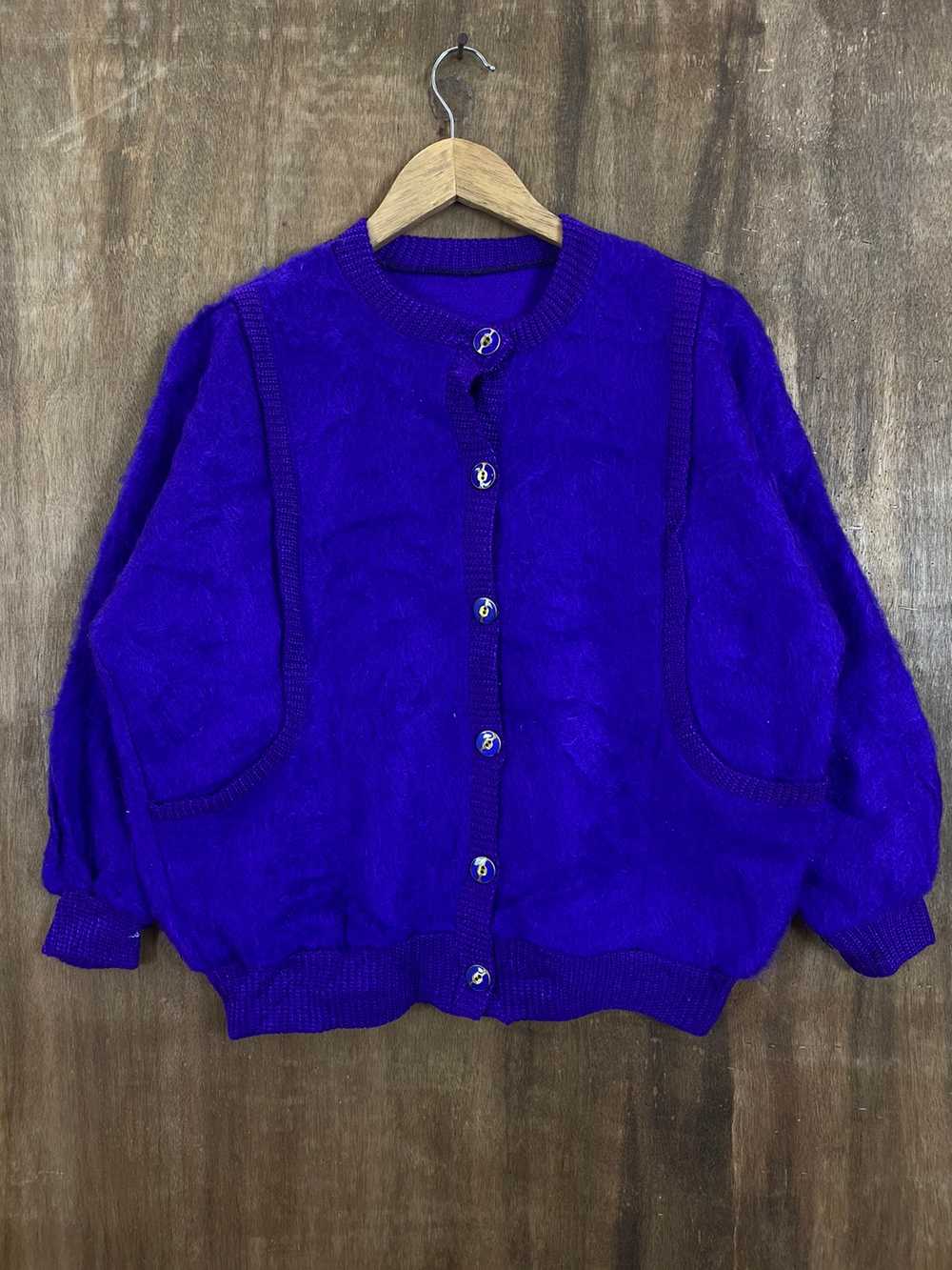 Homespun Knitwear - Japanese Brand Purple Cardiga… - image 1