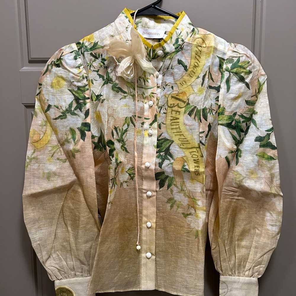Zimmermann floral-print linen-silk shirt AU1 - image 3