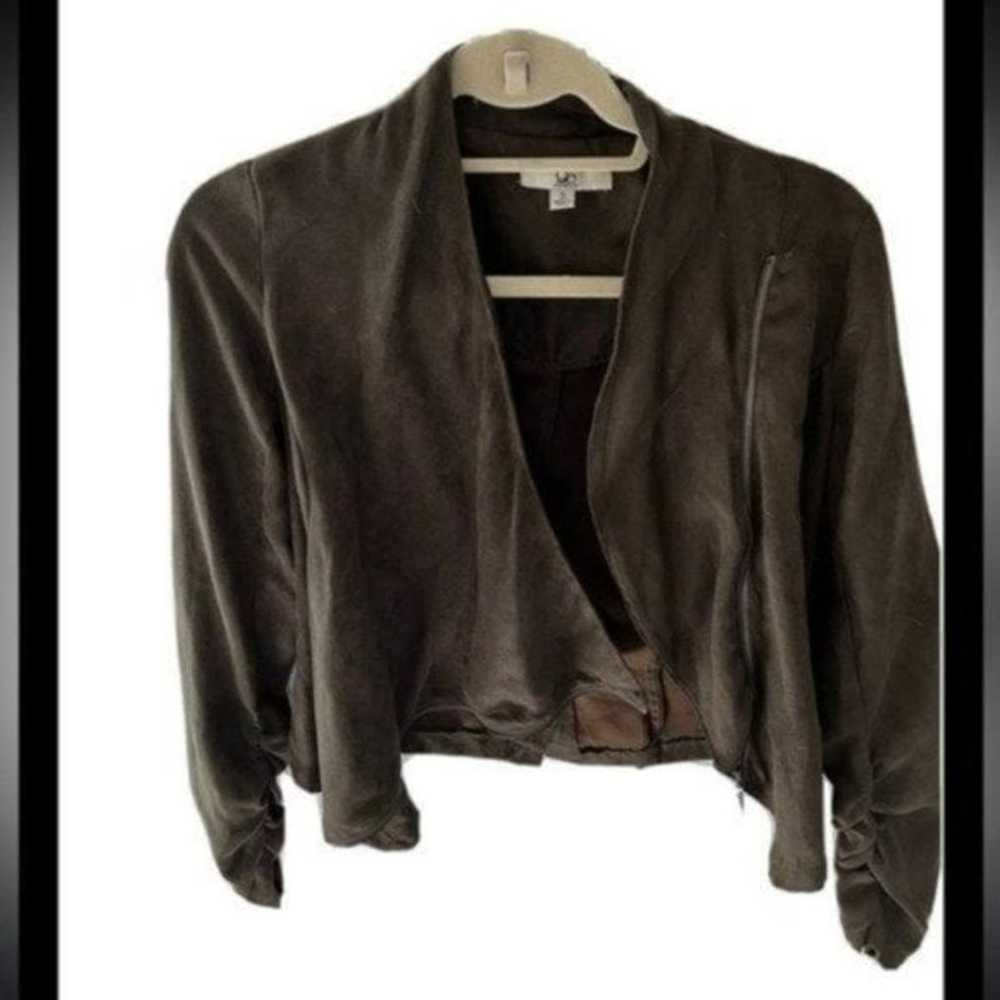 Dark brown faux suede jacket - womens jacket - dr… - image 1