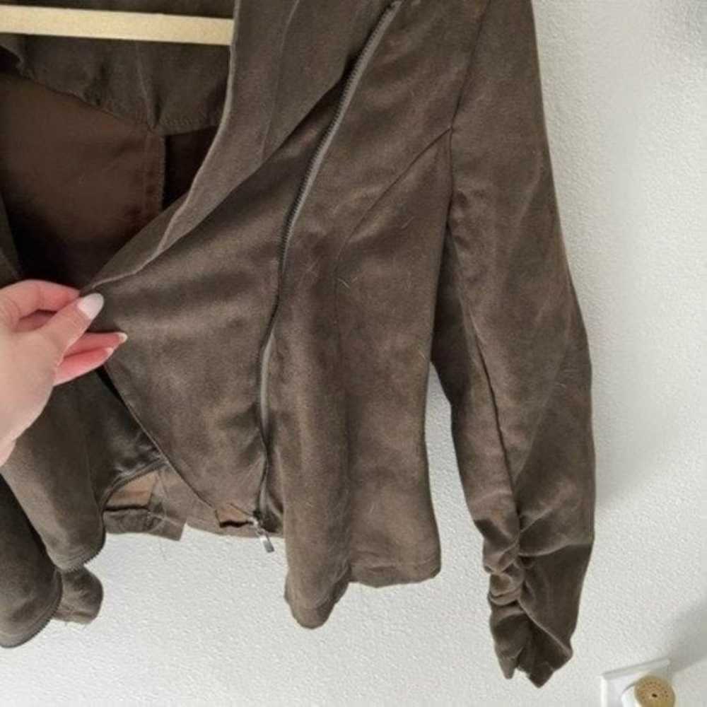 Dark brown faux suede jacket - womens jacket - dr… - image 4