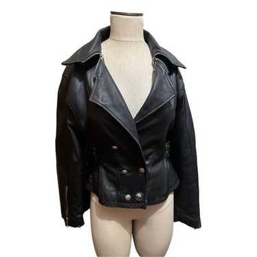 Vintage 90s Pelle Club Womens Black Leather Motor… - image 1