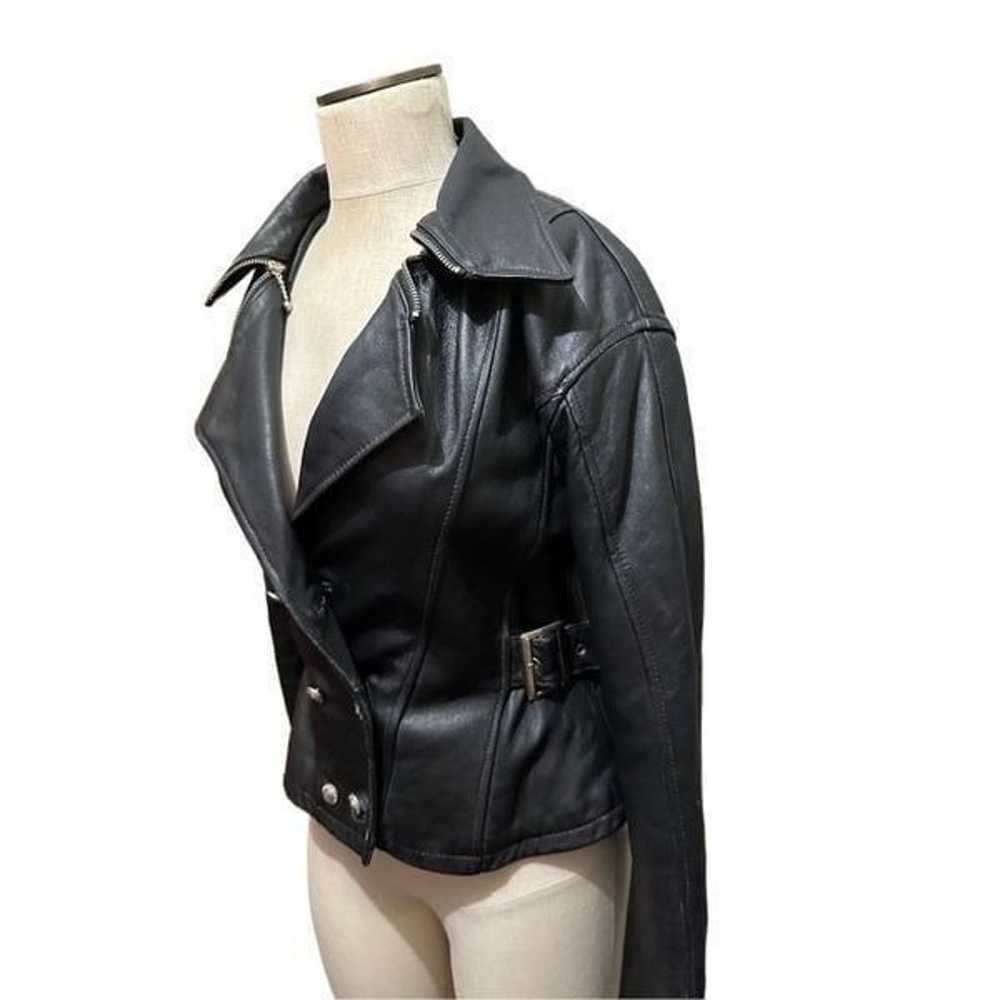 Vintage 90s Pelle Club Womens Black Leather Motor… - image 2