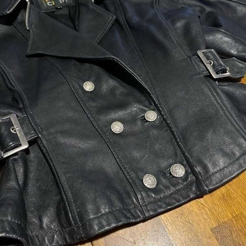 Vintage 90s Pelle Club Womens Black Leather Motor… - image 3
