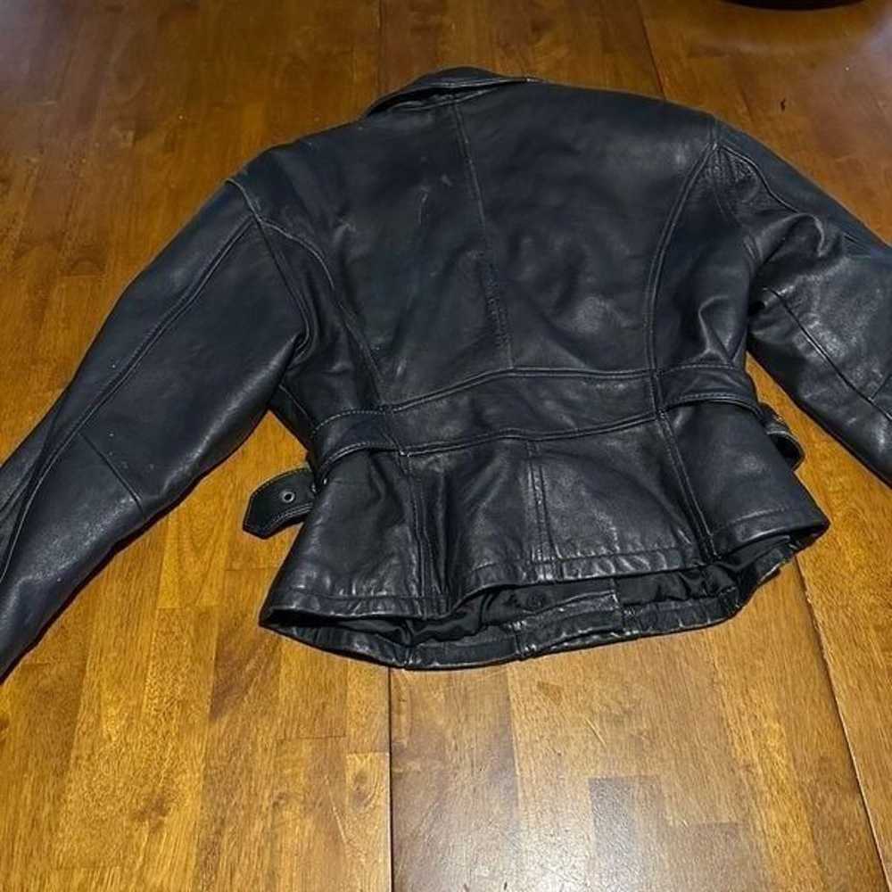Vintage 90s Pelle Club Womens Black Leather Motor… - image 7