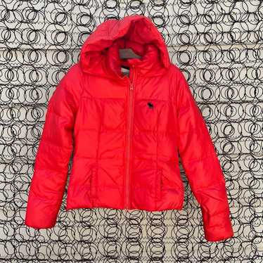 Abercrombie and Fitch Down Puffer Coat Bright Red 