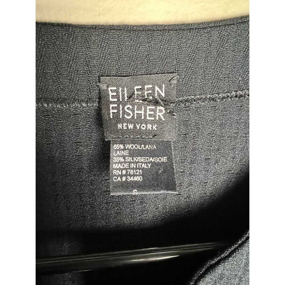 Eileen Fisher Silk/Wool Blend Black Open Jacket D… - image 4