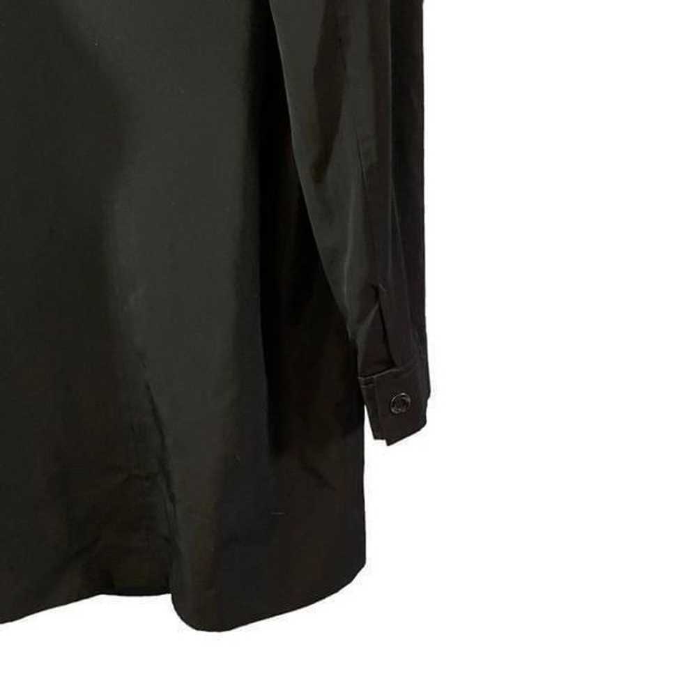 London Fog Black Hooded Raincoat Jacket Size MED - image 11