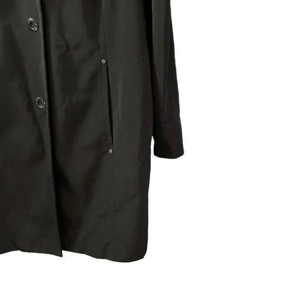 London Fog Black Hooded Raincoat Jacket Size MED - image 4