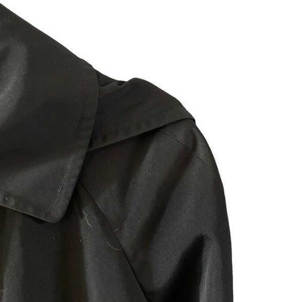 London Fog Black Hooded Raincoat Jacket Size MED - image 5